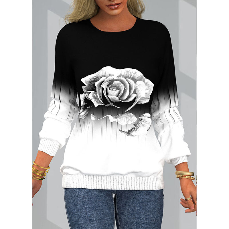 women's digital print raglan sleeve sweater, view 4 - MRSLM