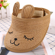 kids rabbit straw hat, view 5 - MRSLM