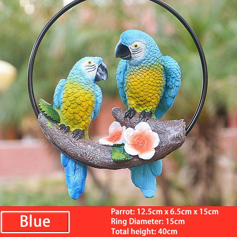 cute resin parrot with ring, view 6 - MRSLM