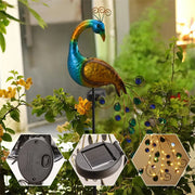 solar LED peacock garden lamp, view 4 - MRSLM