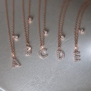 silver letter collar chain necklace, view 4 - MRSLM