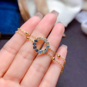natural blue topaz silver bracelet, view 3 - MRSLM