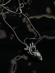 gothic heart necklace and earrings, view 5 - MRSLM