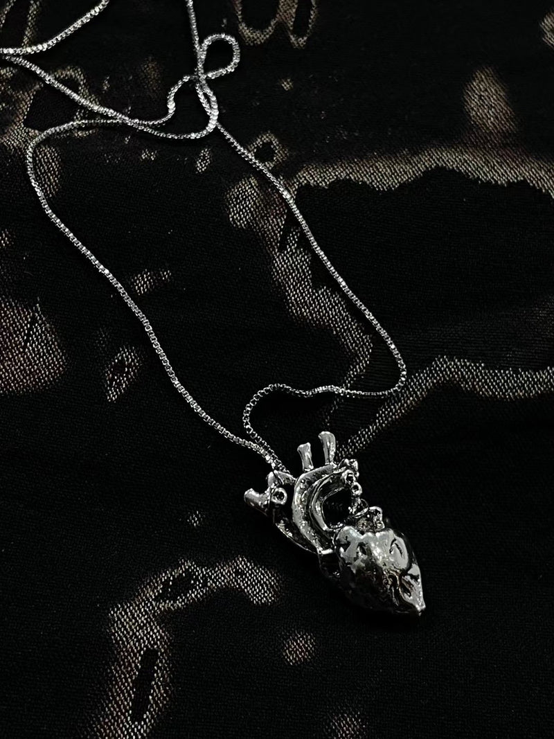 gothic heart necklace and earrings, view 5 - MRSLM