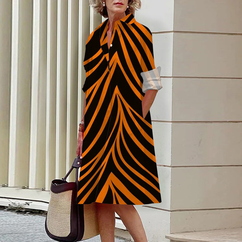 stripe 3D printed loose dress, view 2 - MRSLM