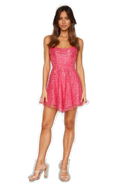 women's sequined suspender dress, view 6 - MRSLM