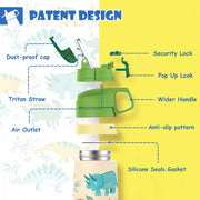 children's insulated water bottle with straw, view 16 - MRSLM