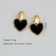 black heart drop earrings, view 7 - MRSLM