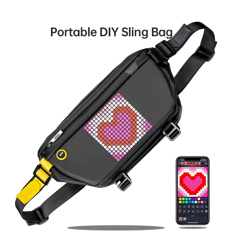 pixel art sling bag with Bluetooth speaker, view 7 - MRSLM
