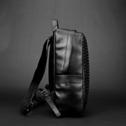 men's woven business casual travel backpack, view 3 - MRSLM