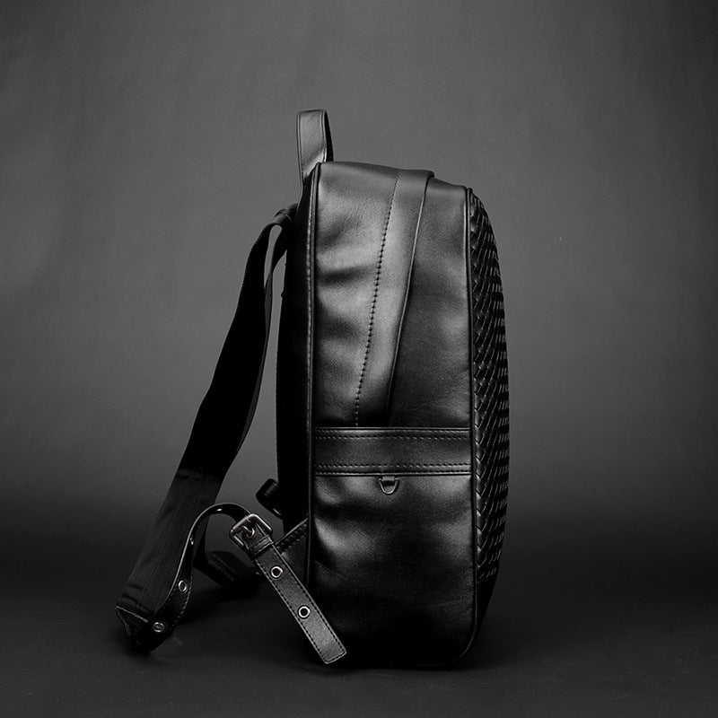 men's woven business casual travel backpack, view 3 - MRSLM