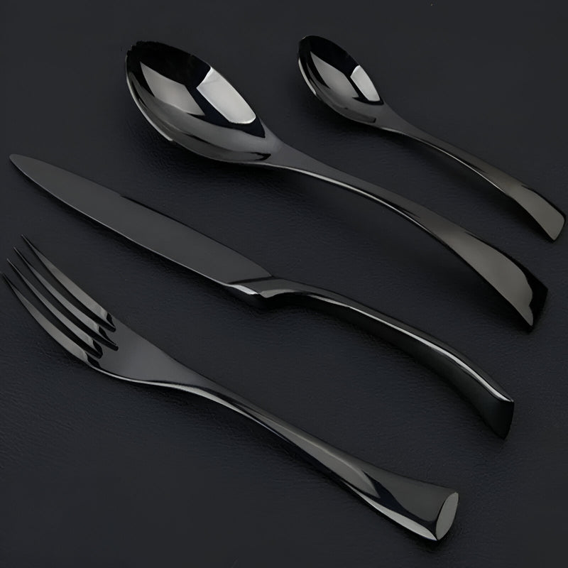black rose stainless steel cutlery set, view 6 - MRSLM