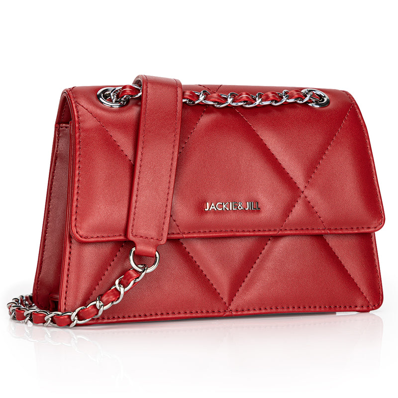 diamond pattern shoulder bag, view 3 - MRSLM