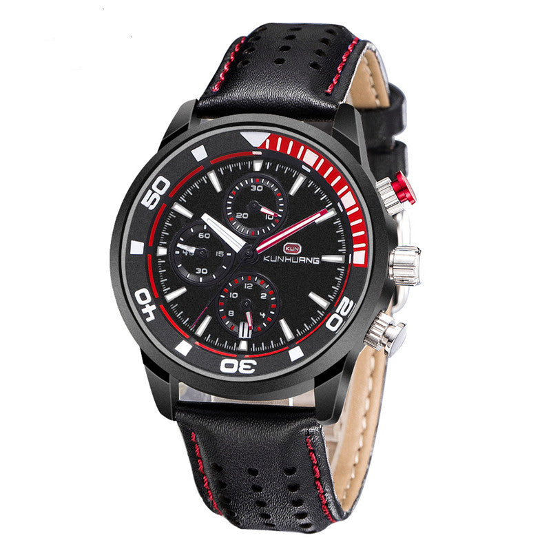 men's three-eye sports quartz watch, view 3 - MRSLM