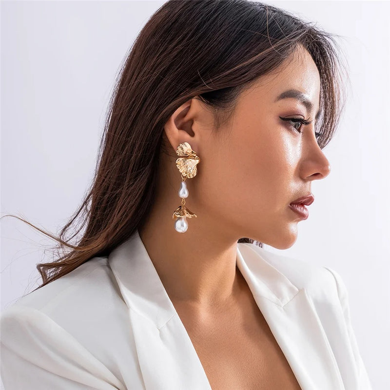 petal flower drop earrings, view 7 - MRSLM