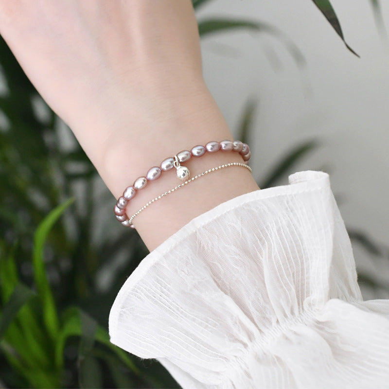 freshwater pearl bead bell bracelet, view 2 - MRSLM
