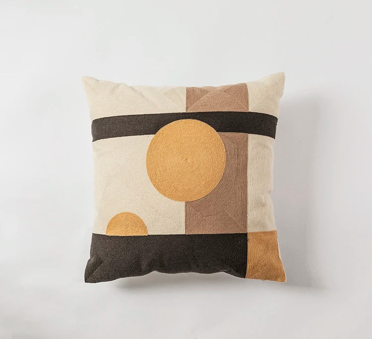 geometric embroidered cushion cover, view 4 - MRSLM
