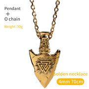 Men's vintage arrow titanium steel necklace, view 5 - MRSLM