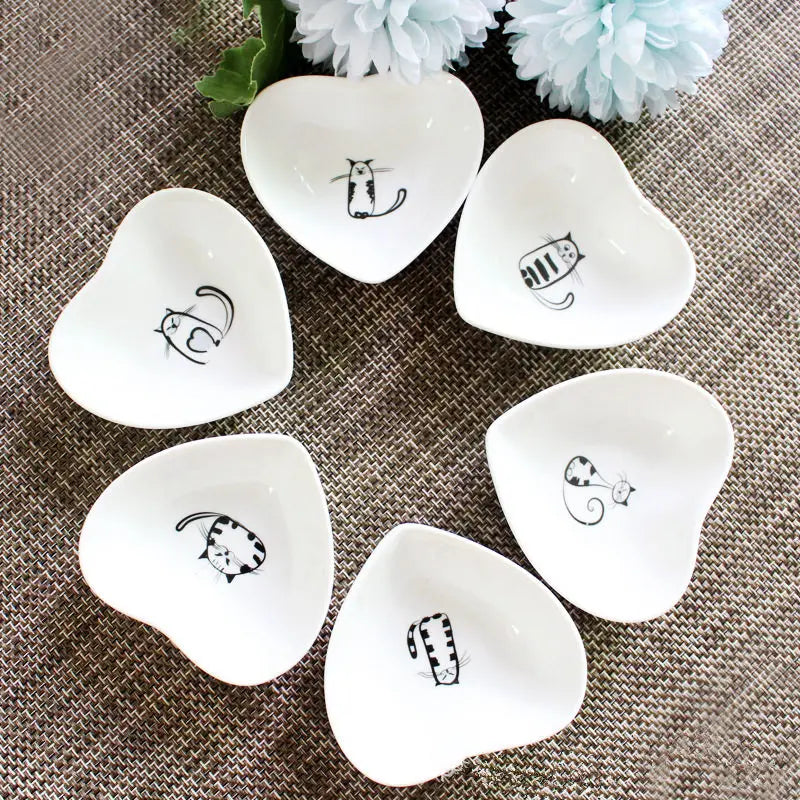 ceramic peach heart pet bowl, view 8 - MRSLM