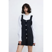 patchwork knitted dress, view 3 - MRSLM