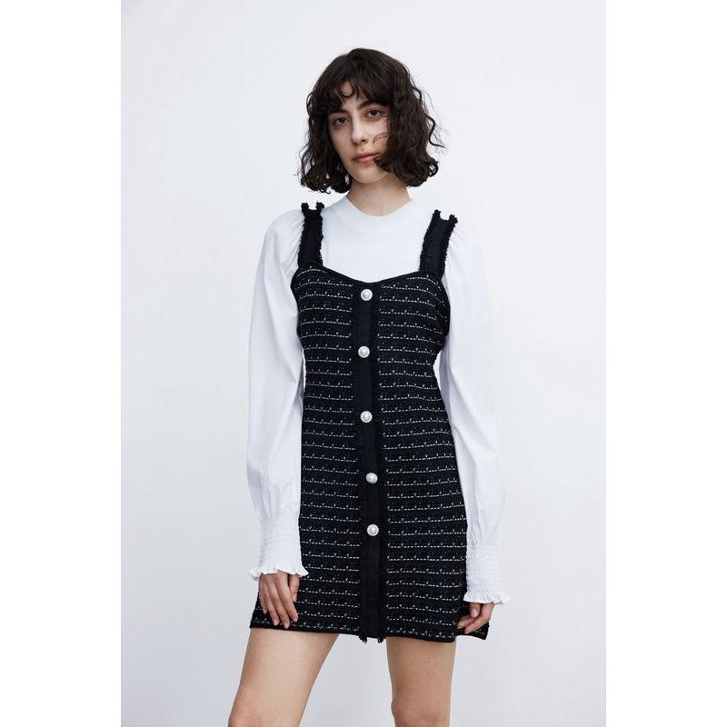 patchwork knitted dress, view 3 - MRSLM