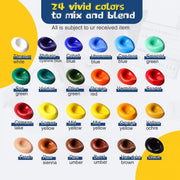 acrylic paint set 24 colors with brushes, view 9 - MRSLM