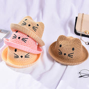 baby straw hat with cat ears - MRSLM