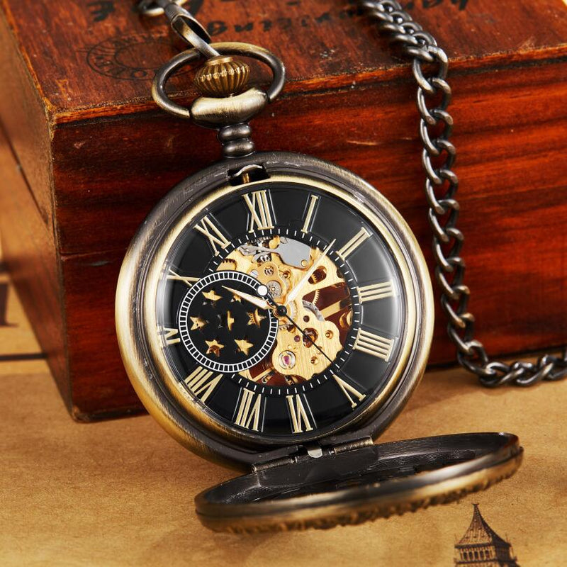 hollow carved mechanical pocket watch, view 4 - MRSLM