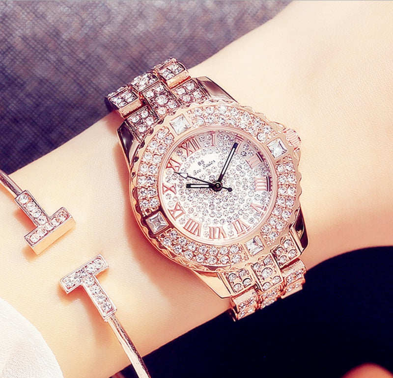 full diamond ladies quartz watch, view 7 - MRSLM