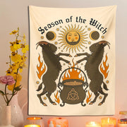 Sun moon cat tapestry wall hanging, view 9 - MRSLM