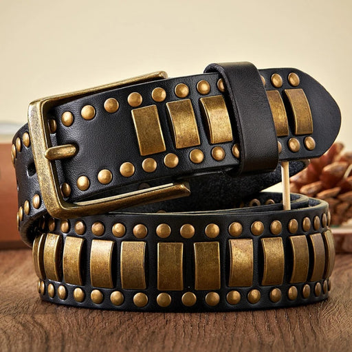 Punk rivet studded leather belt - MRSLM