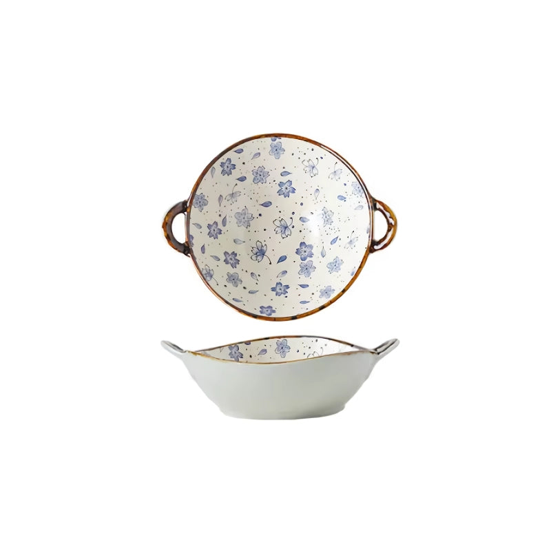 ceramic noodle soup bowl with handle, view 6 - MRSLM