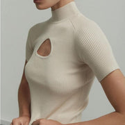 Women's half high collar knitted pullover - MRSLM