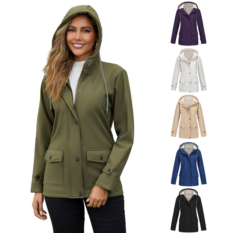 women's fleece-lined waterproof anorak jacket, view 3 - MRSLM