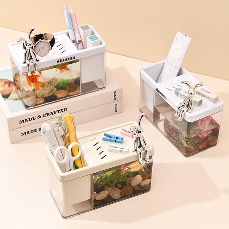 Mini desktop aquarium with pen holder - MRSLM