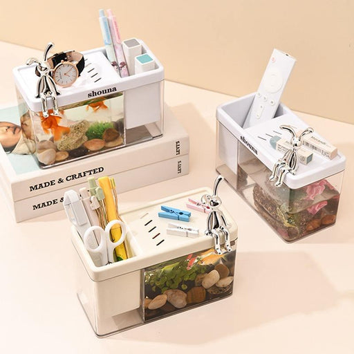 Mini desktop aquarium with pen holder - MRSLM