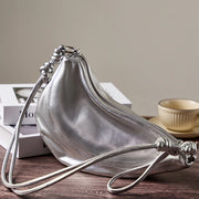 elegant soft leather dumpling bag, view 7 - MRSLM