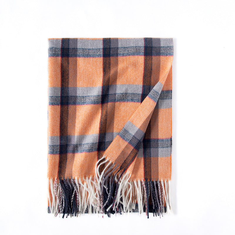 winter preppy plaid scarf, view 6 - MRSLM