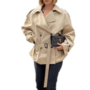women's khaki mid-length trench coat, view 5 - MRSLM