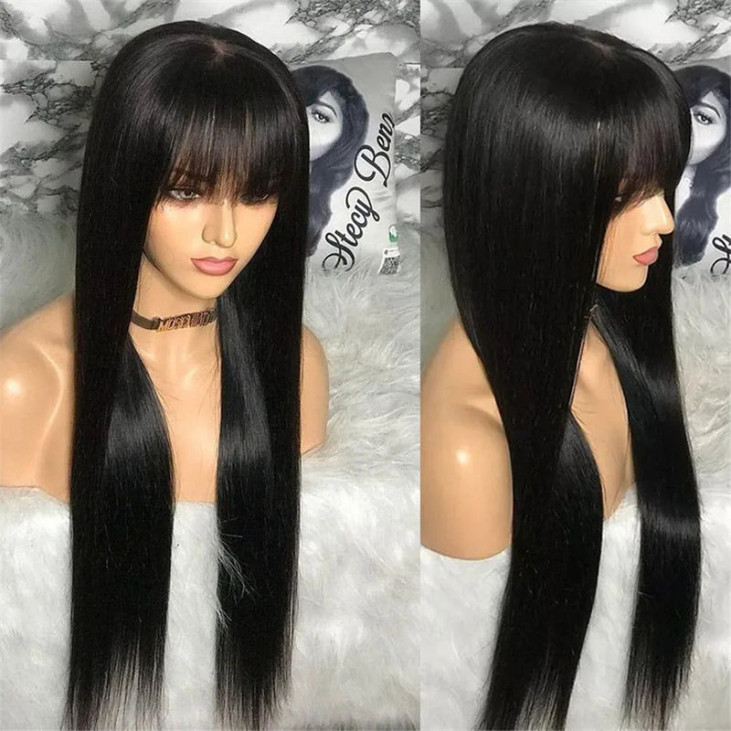 human hair clip-in bangs - MRSLM