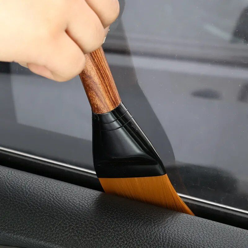 wood handle car interior cleaning brush, view 8 - MRSLM