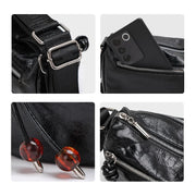 pleated leather crossbody bag, view 5 - MRSLM