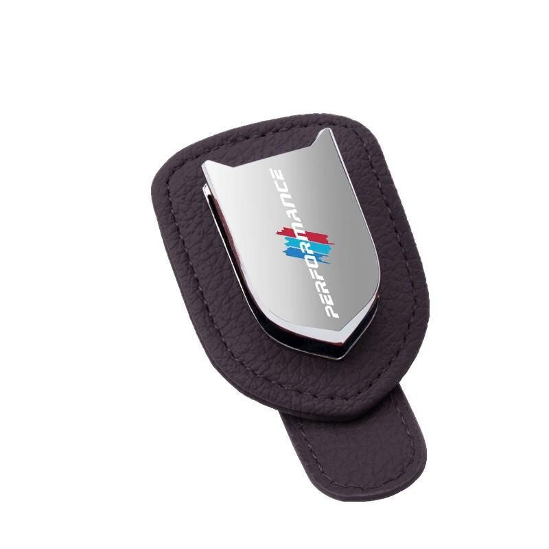 leather alloy car visor clip for sunglasses, view 5 - MRSLM