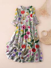 Round neck plus size long dress, view 10 - MRSLM