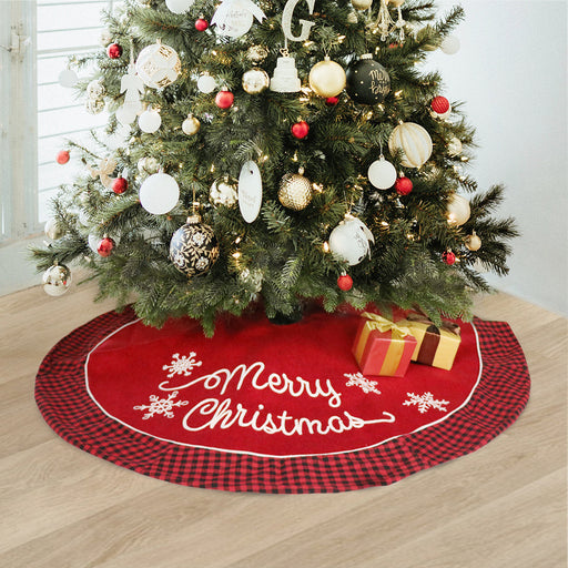 Black and red plaid Christmas tree skirt - MRSLM