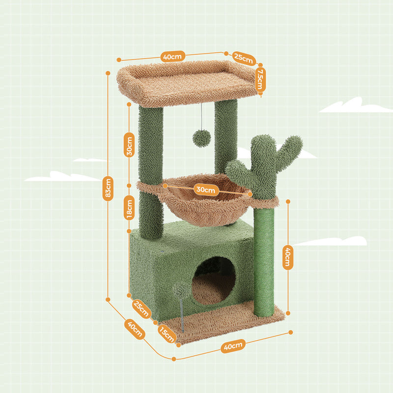 multi-level indoor cat tree, view 3 - MRSLM