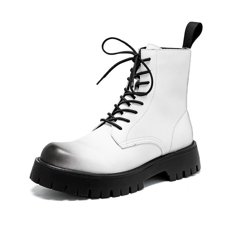 men's white dress ankle boots, view 2 - MRSLM