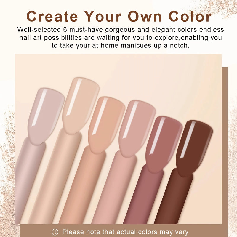 6 jars nude acrylic powder set, view 5 - MRSLM