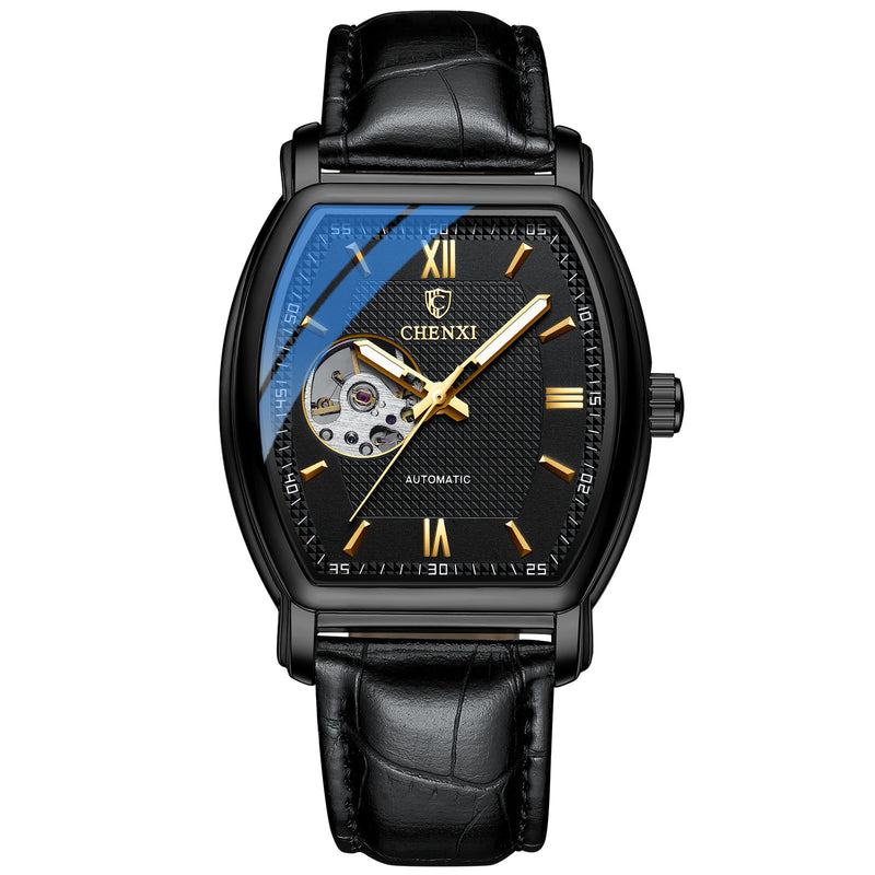 men's square hollow mechanical watch, view 3 - MRSLM