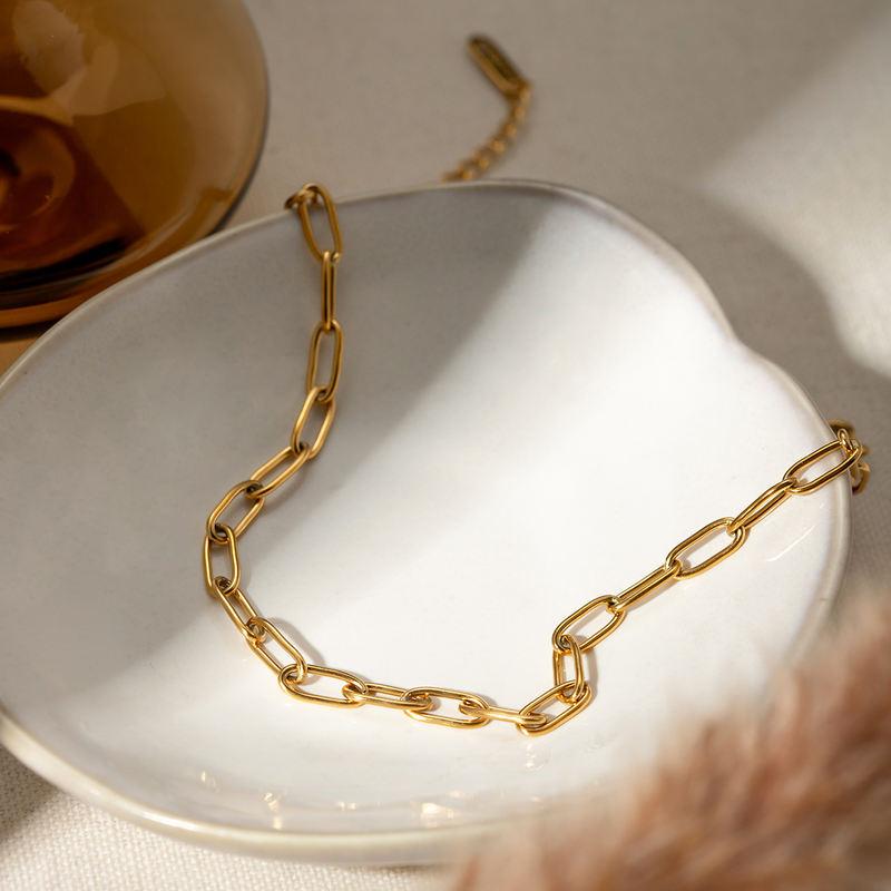 Gold paper clip chain anklet - MRSLM